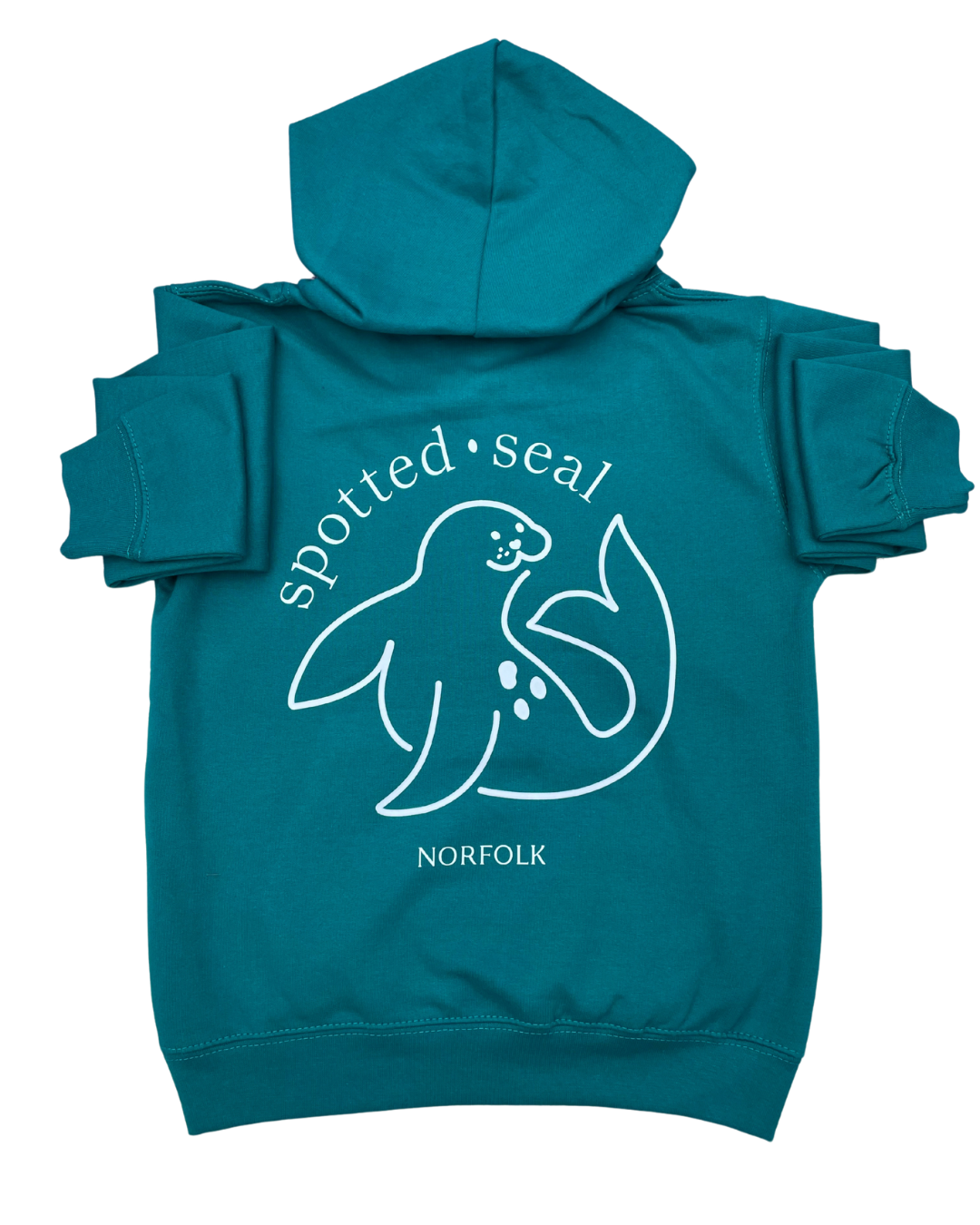 product shot children's spotted-seal hoodie BACK