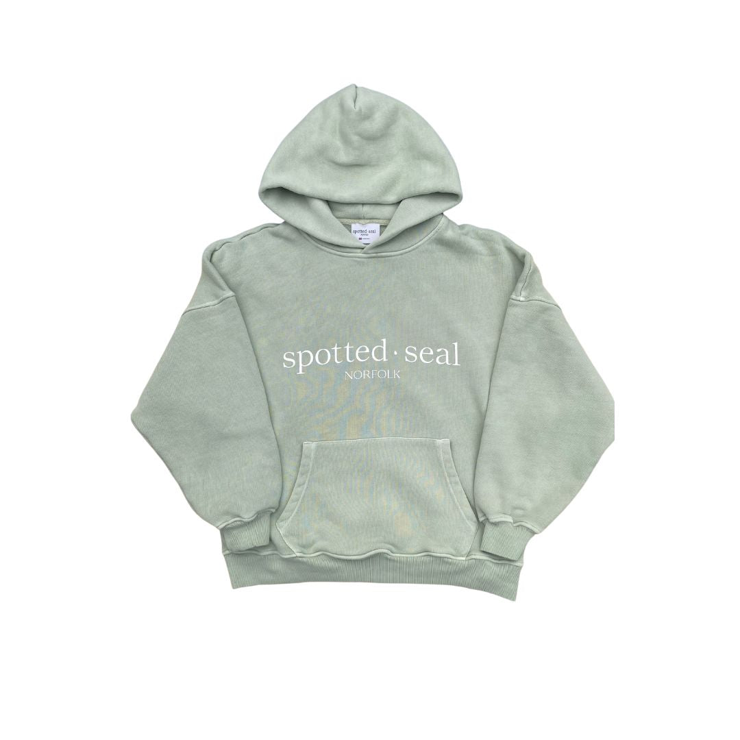made in UK spotted-seal women's signature slouch hoodie front 
