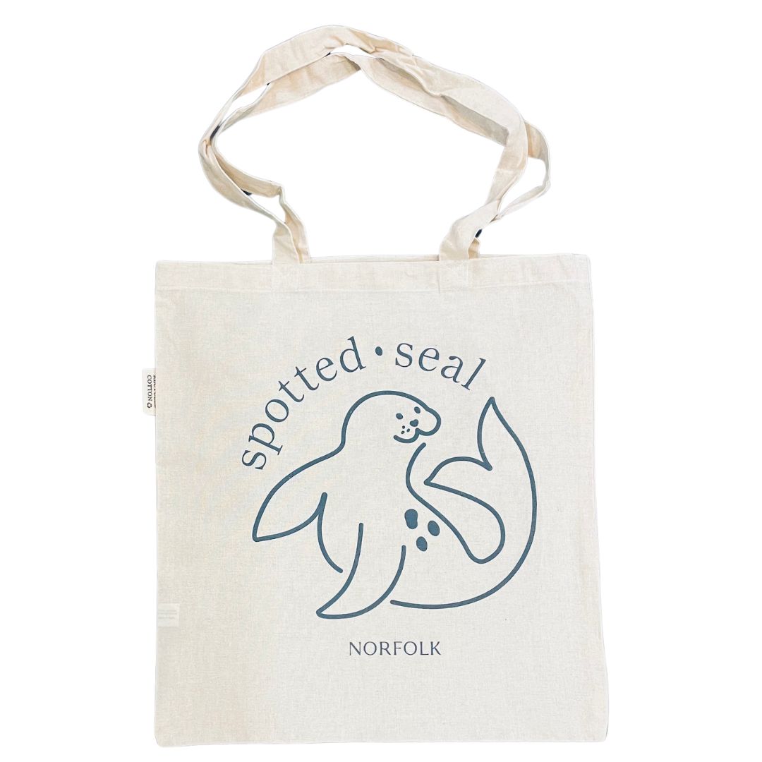 recycled cotton shopper bag with spotted-seal logo